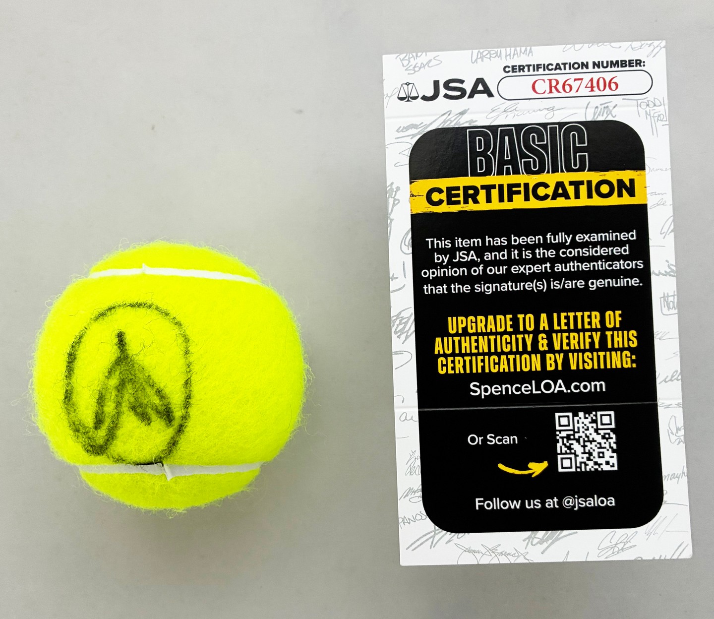 Novak Djokovic Signed Tennis Ball JSA 7