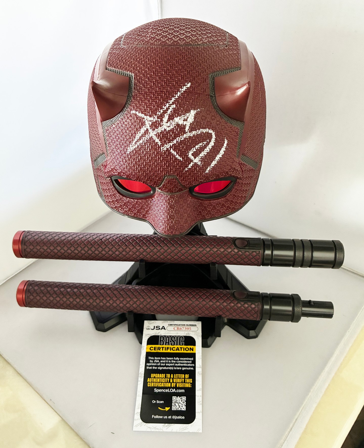 Charlie Cox Signed Mask Daredevil Marvel Legends JSA