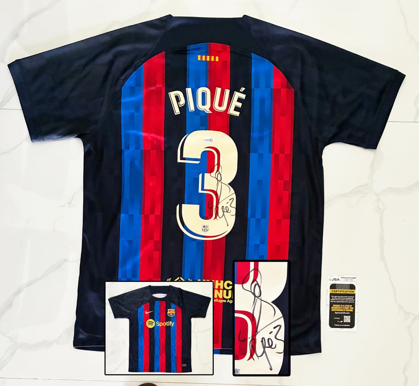 Gerard Pique Signed Jersey FC Barcelona Barca JSA