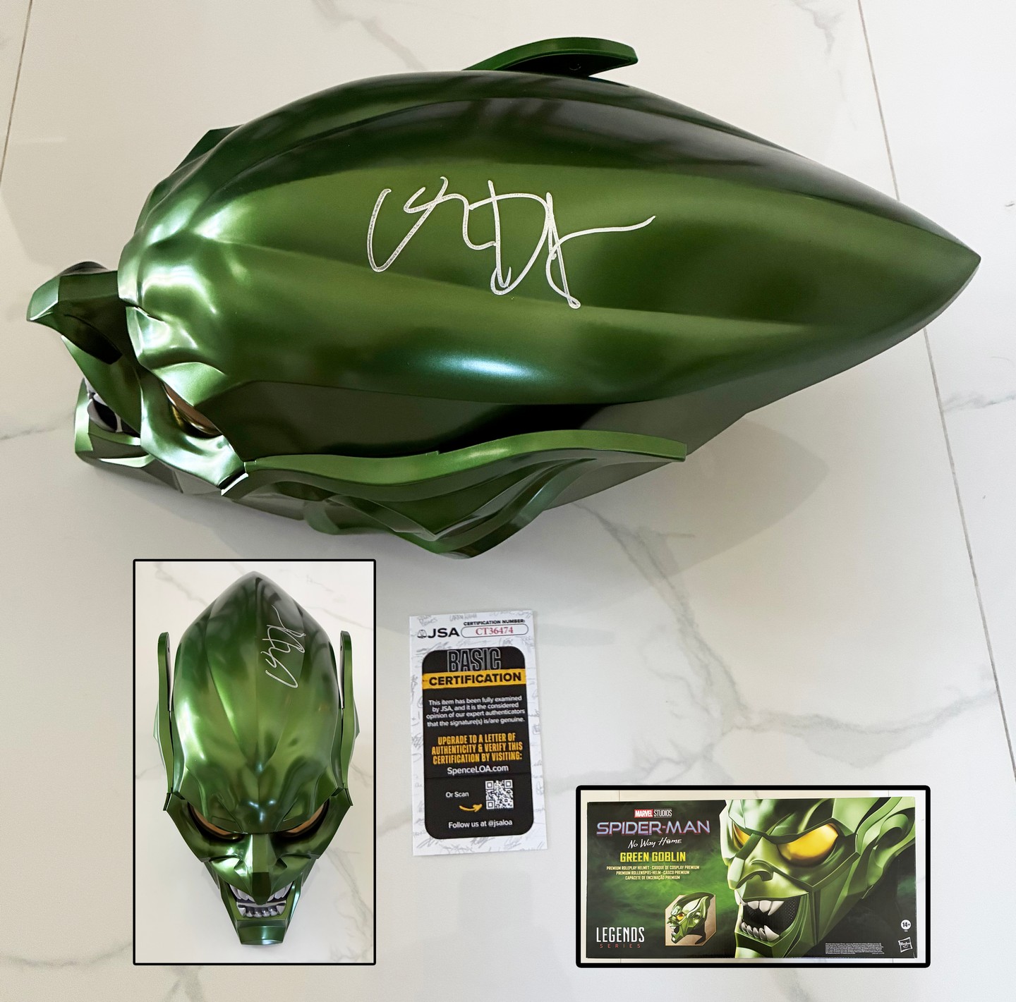 Willem Dafoe Signed Mask Marvel Legends Green Goblin JSA 2