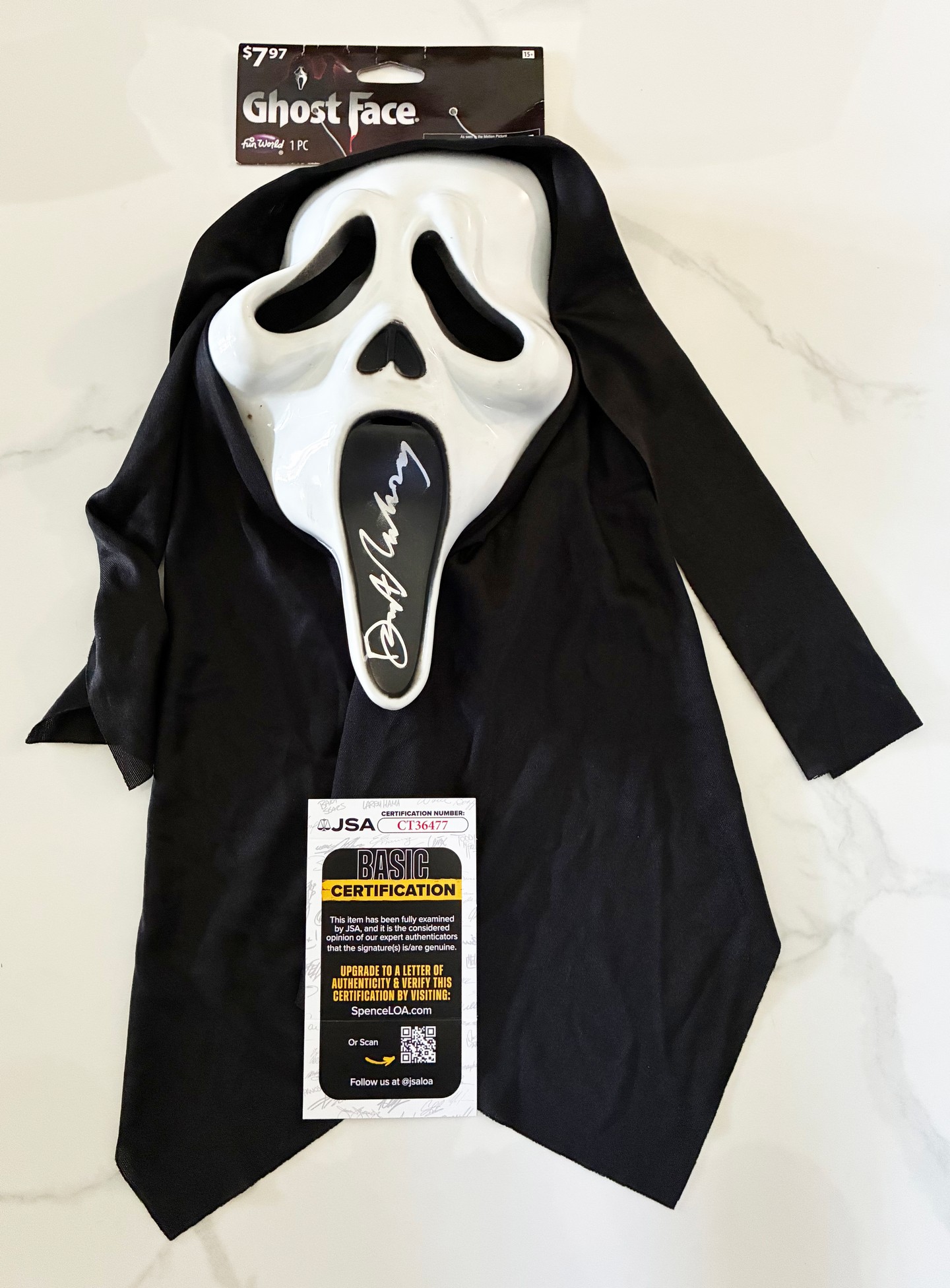 Dermot Mulroney Signed Scream Mask JSA