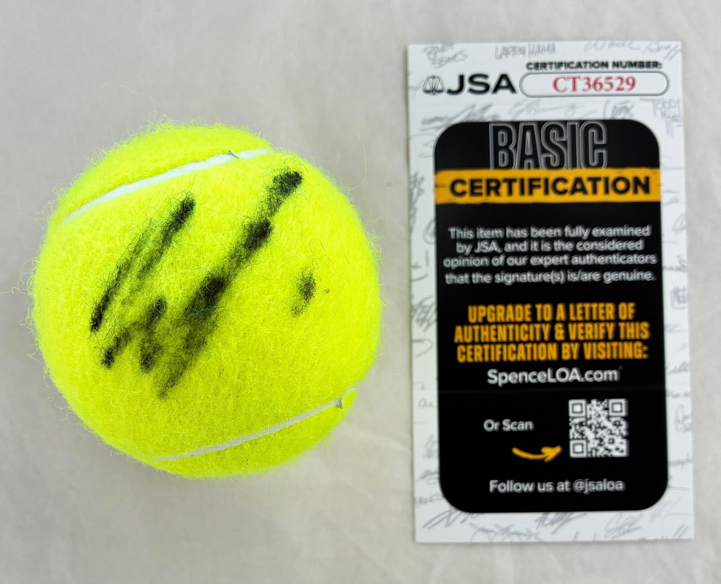 Ben Shelton Signed Tennis Ball JSA 3