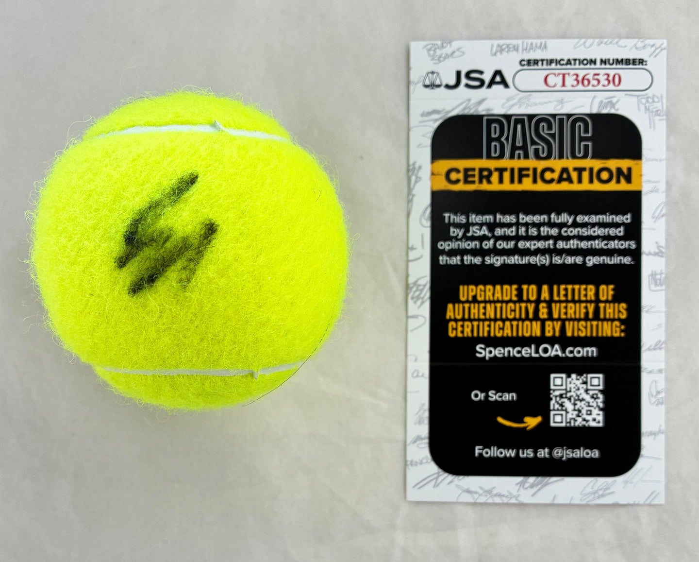 Ben Shelton Signed Tennis Ball JSA 4