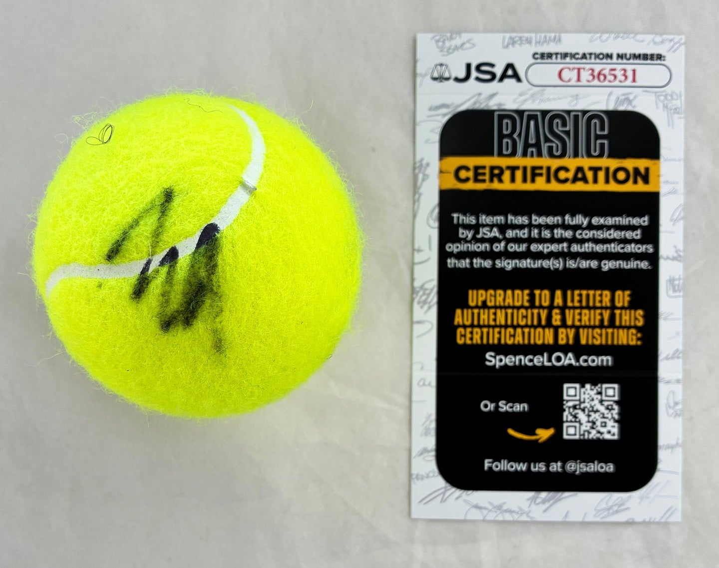 Ben Shelton Signed Tennis Ball JSA 5