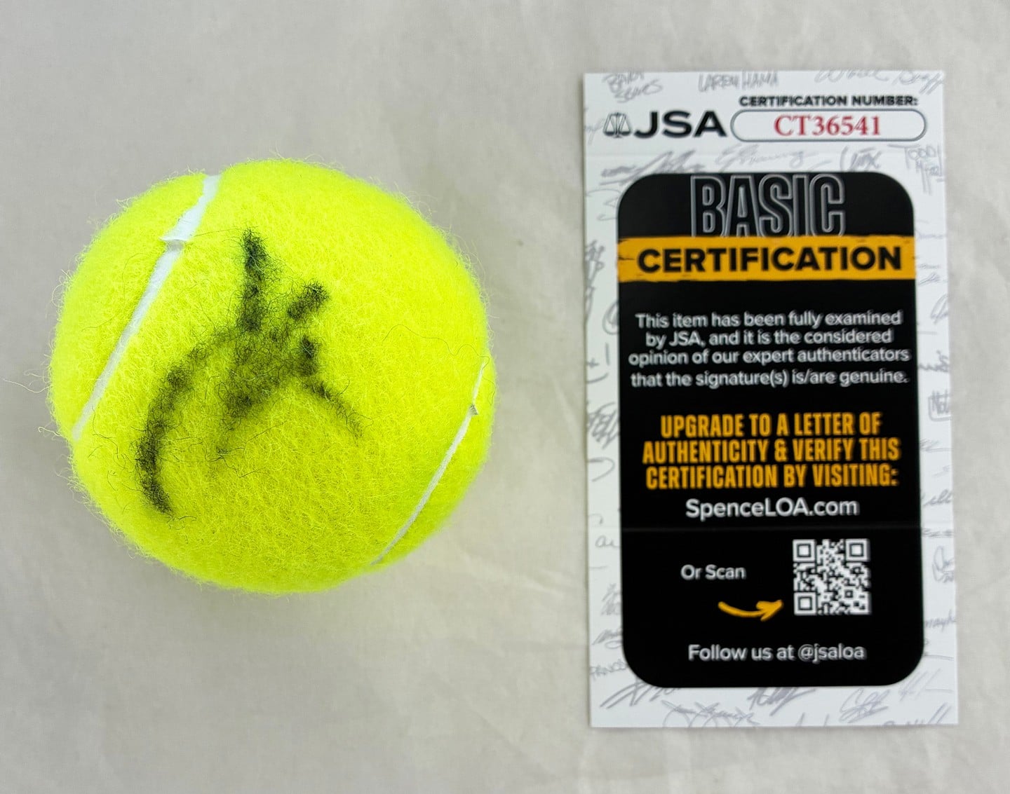 Lorenzo Musetti Signed Tennis Ball JSA