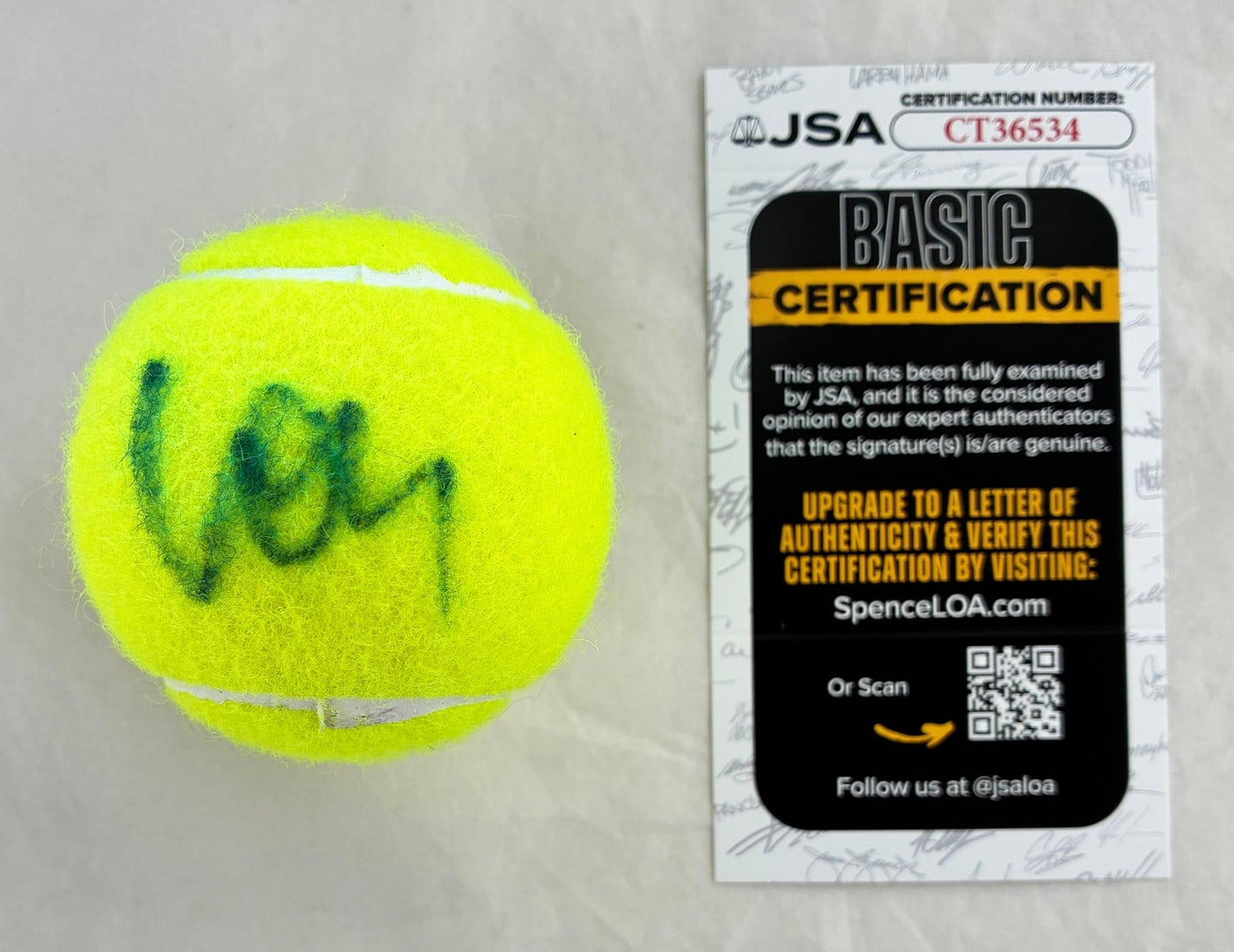Coco Gauff Signed Tennis Ball JSA 1