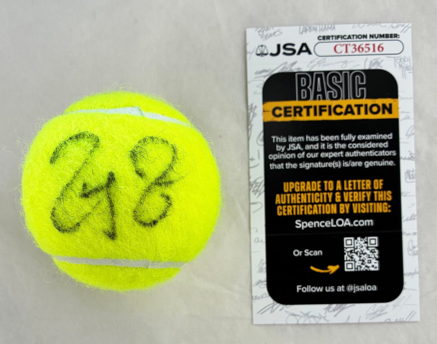 Roger Federer Signed Tennis Ball JSA 1