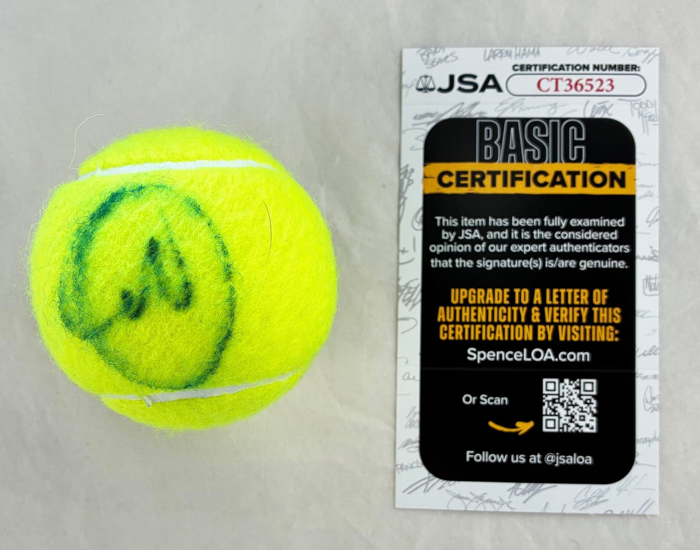 Novak Djokovic Signed Tennis Ball JSA 3