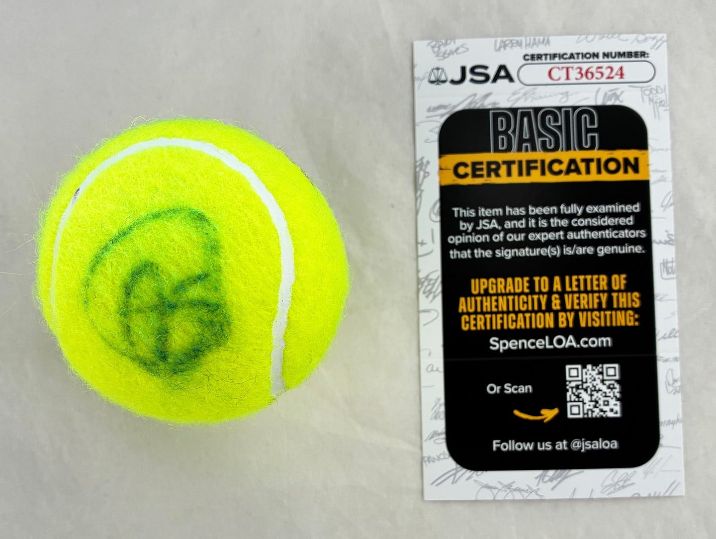 Novak Djokovic Signed Tennis Ball JSA 4