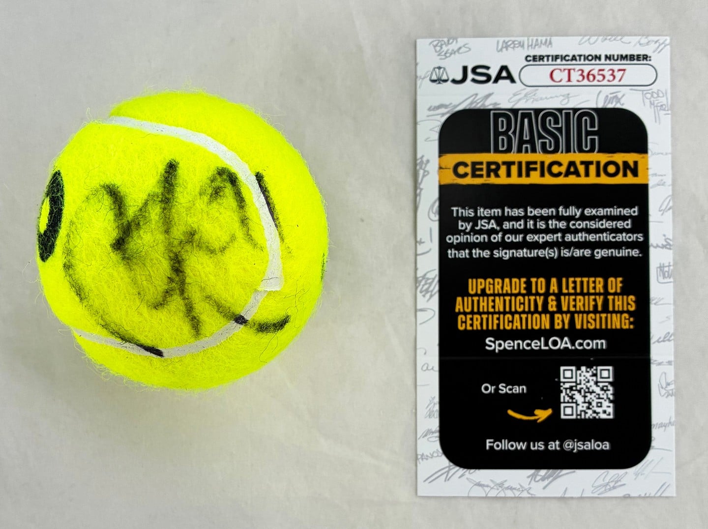 Taylor Fritz Signed Tennis Ball JSA
