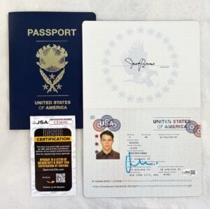 Matt Damon Signed Passport The Bourne Identity JSA 2